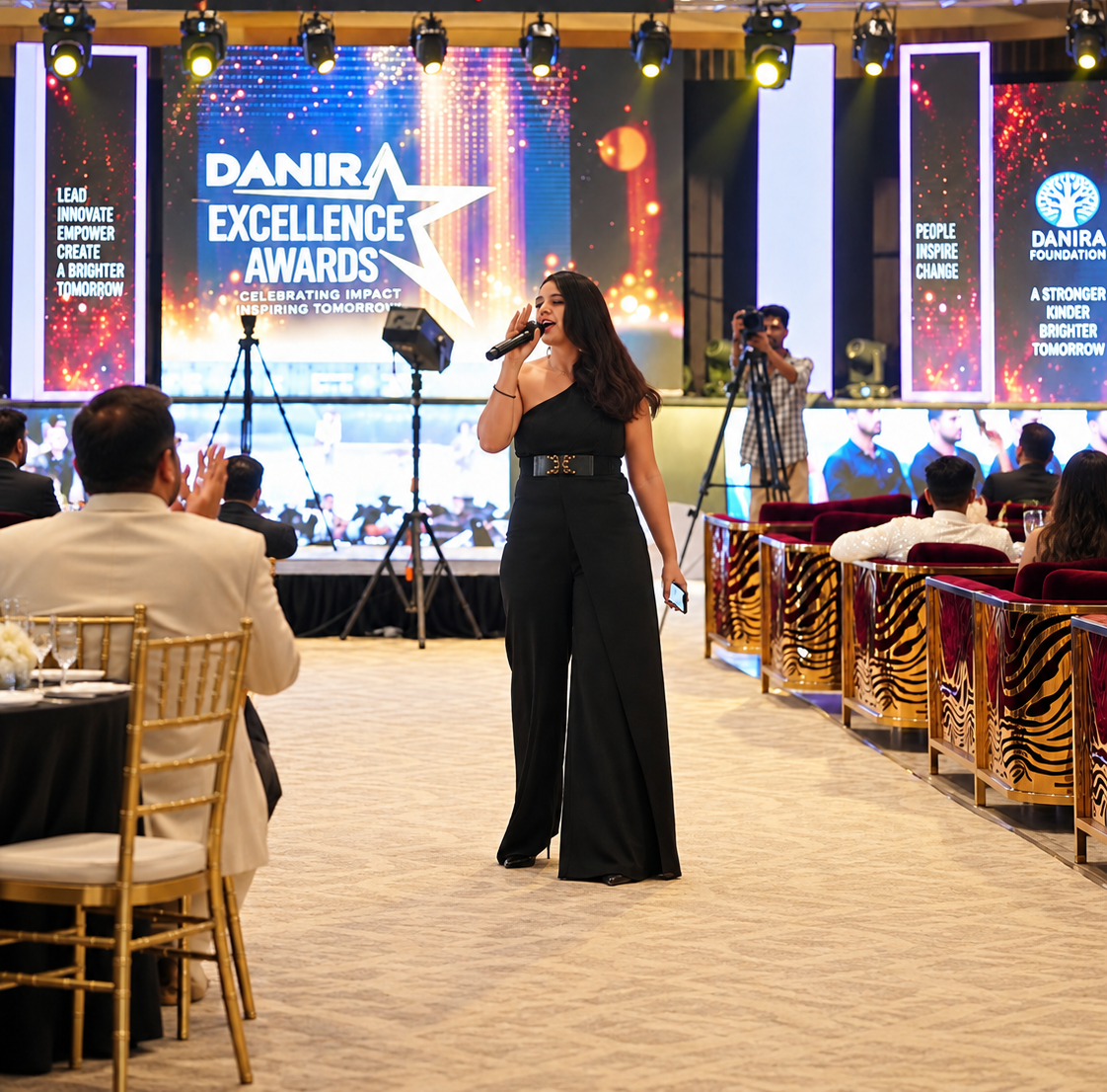 Professional Female Anchor Hosting Award Ceremony